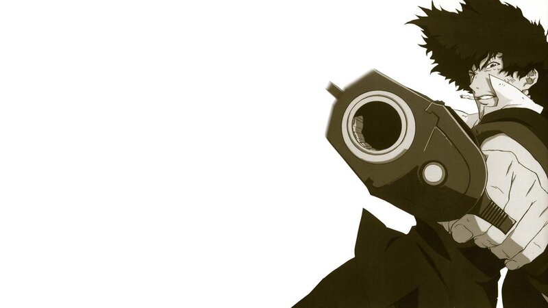 Anime Character with Gun — Black, Dramatic, Manga, Cigarette