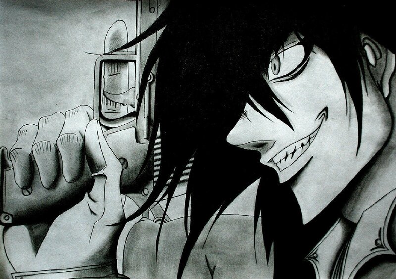 Anime Character with Gun — Black, Dramatic, Manga, Smile