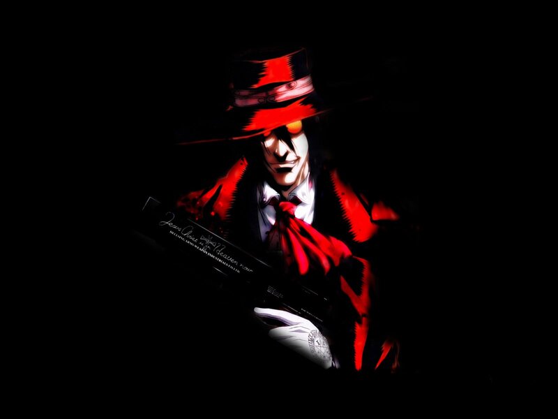 Anime Character with Gun — Black, Dramatic, Night, Manga, Hat, Coat