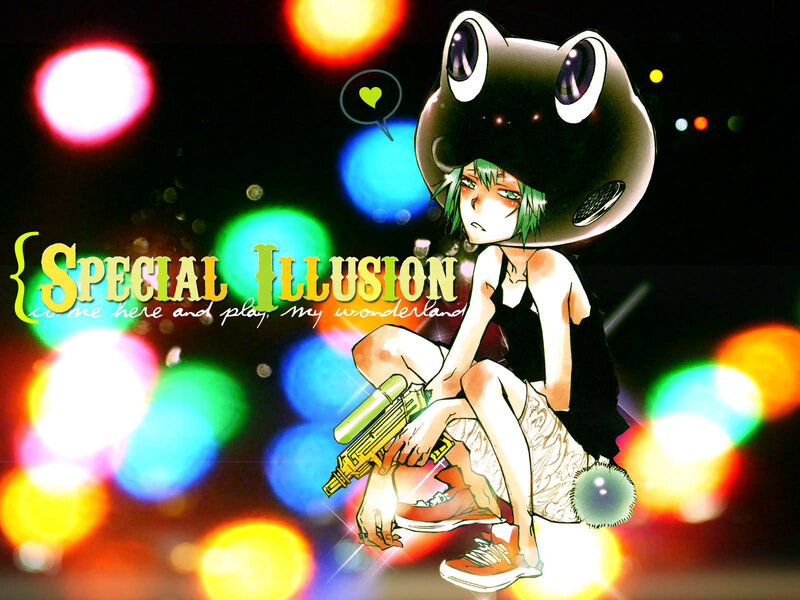 Anime Character with Gun — Black, Playful