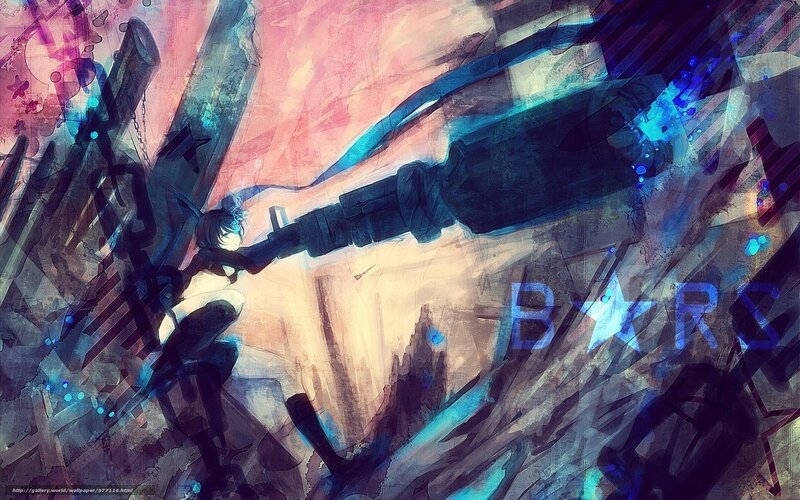 Anime Character with Gun — Blue, Dramatic, Intense