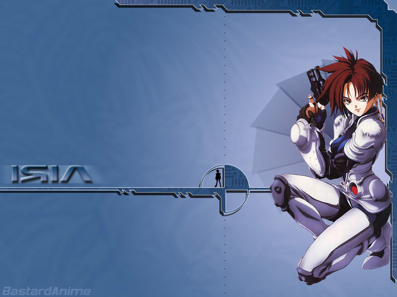 Anime Character with Gun — Blue, Dramatic
