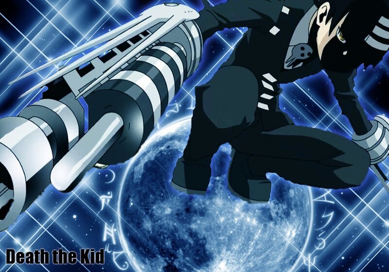 Anime Character with Gun — Blue