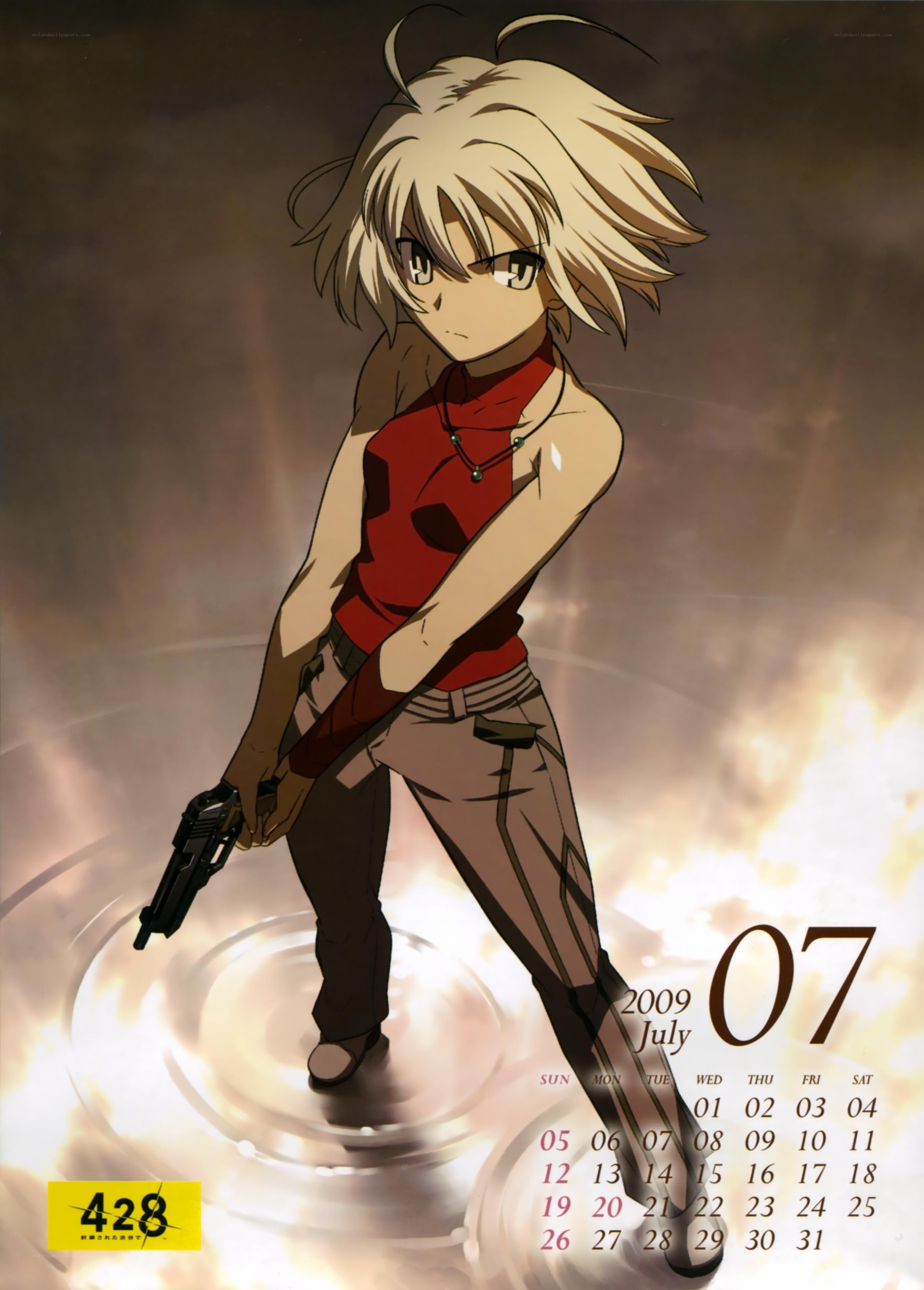 anime character with gun calendar