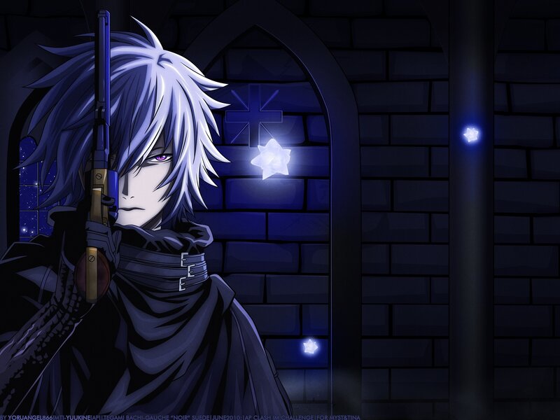 Anime character with gun in castle