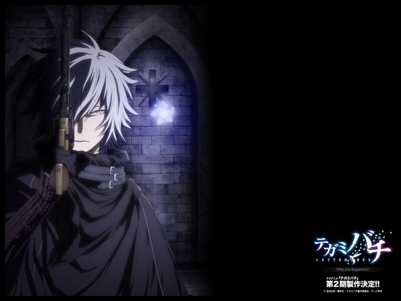 Anime character with gun in dark hall