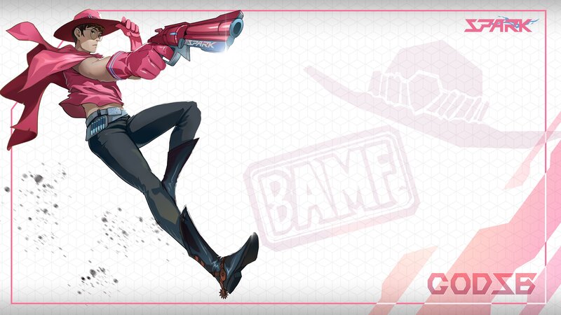 Anime Character with Gun — Pink