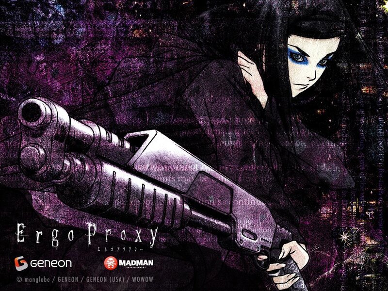 Anime Character with Gun — Purple, Dark, Dramatic