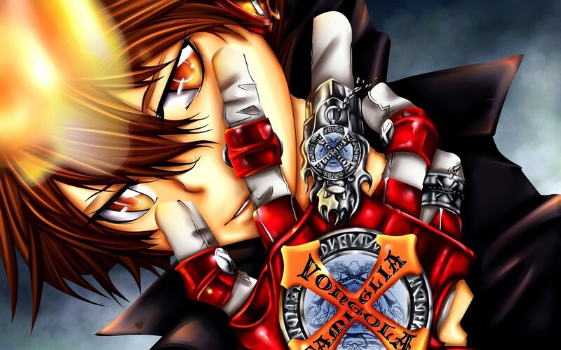 Anime Character with Gun — Red, Dramatic, Manga, Coat