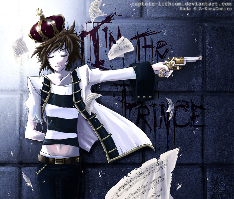 Anime Character with Gun — White, Dramatic