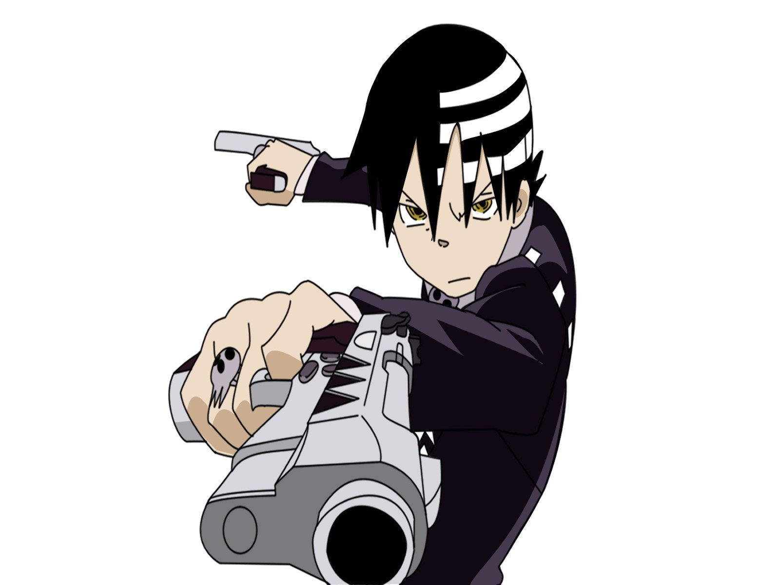anime character with guns