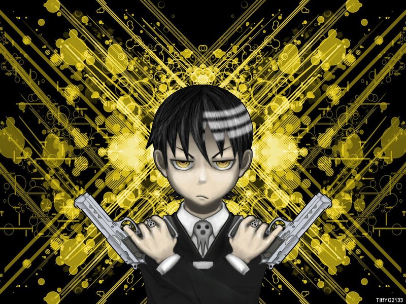 anime character with guns