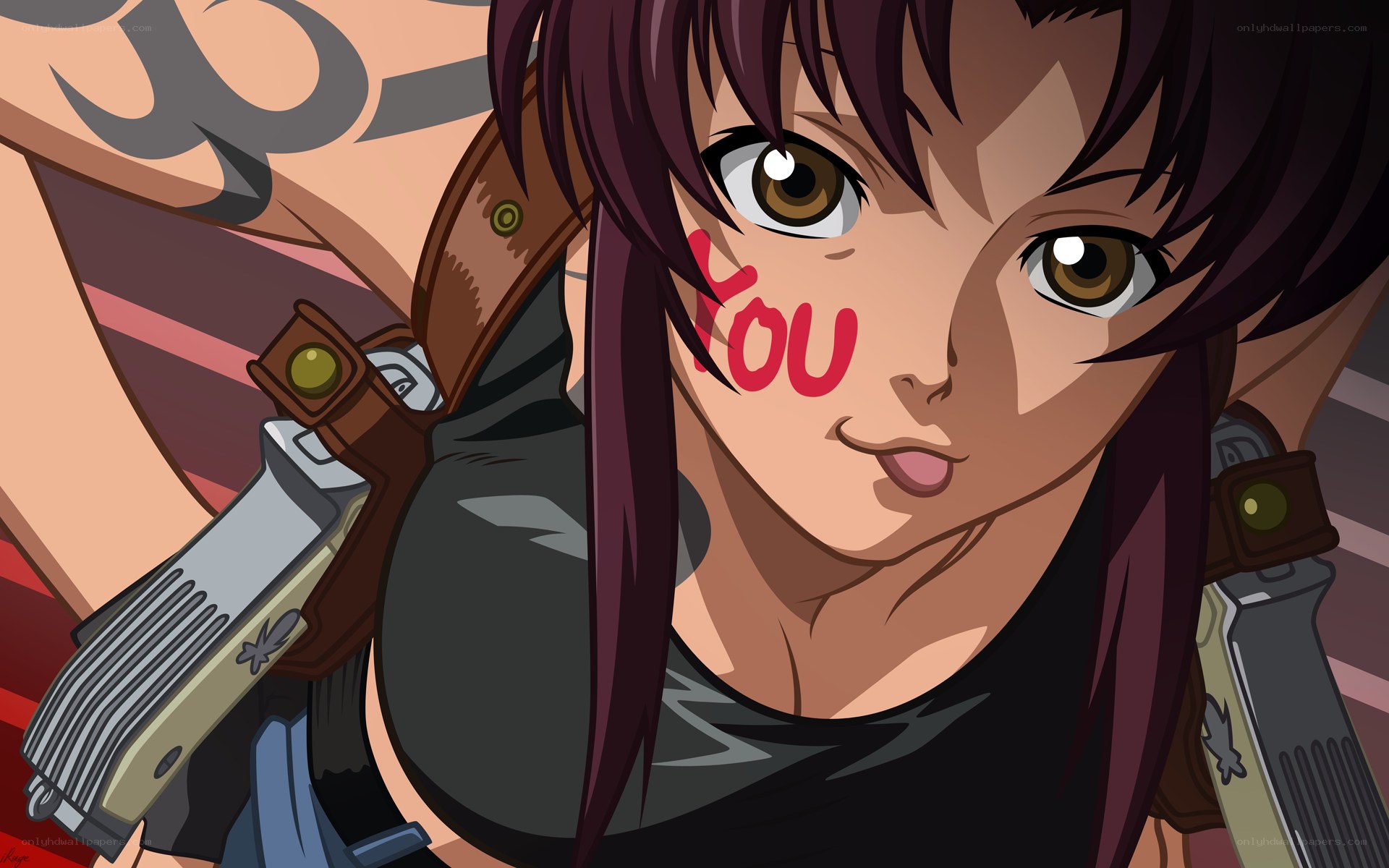 anime character with guns