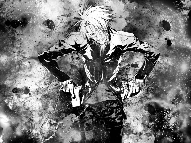 anime character with guns