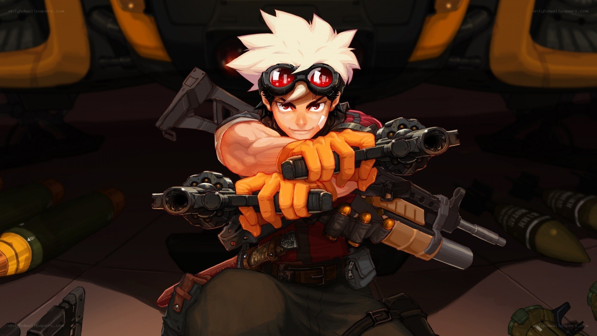anime character with guns
