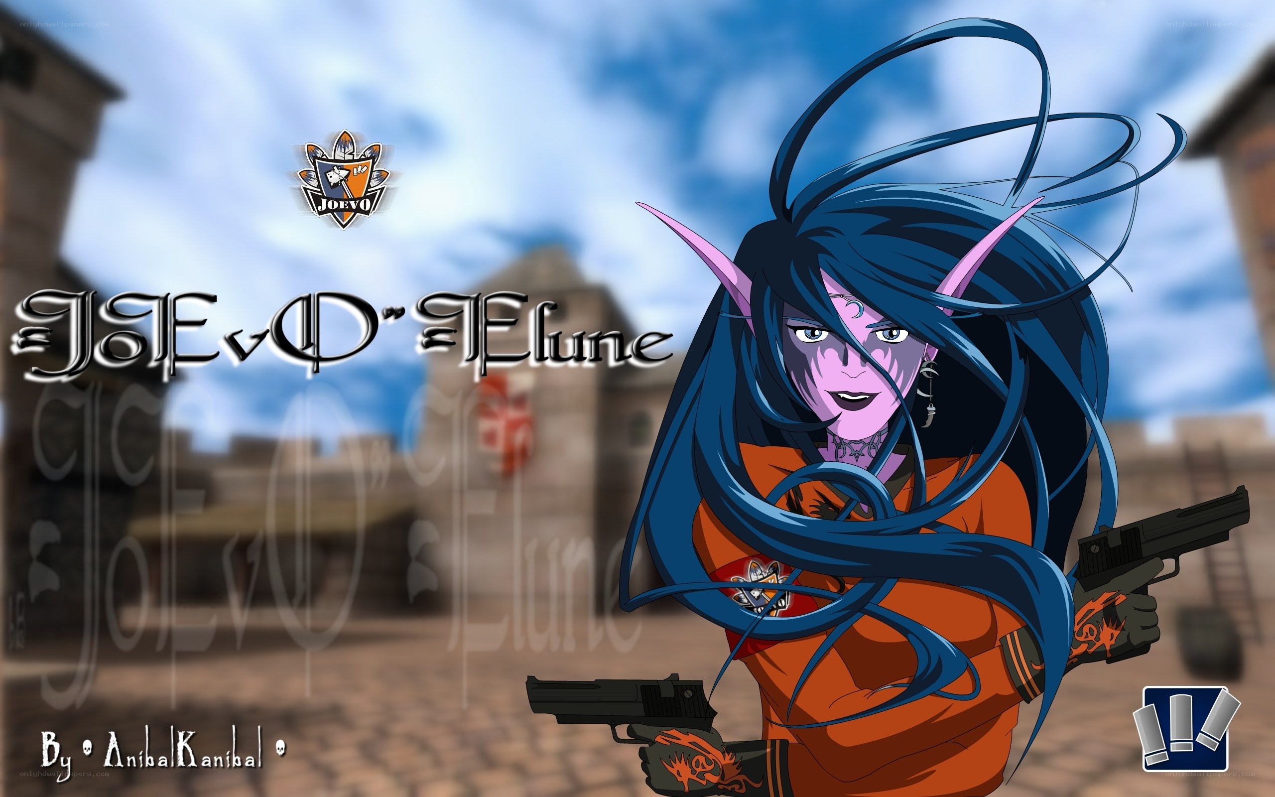 anime character with guns