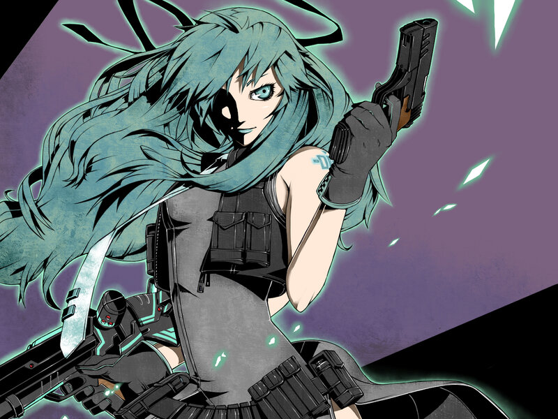 anime character with guns