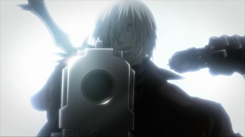 Anime Character with Guns — Black, Dramatic, White Hair
