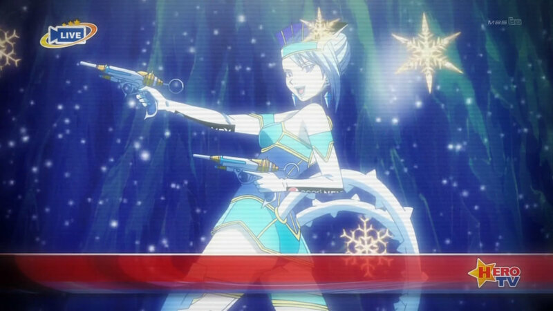 Anime Character with Guns — Blue, Dramatic