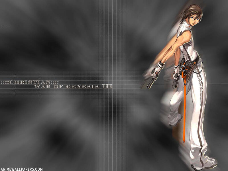 Anime Character with Guns — Gray, Dramatic, Digital Art