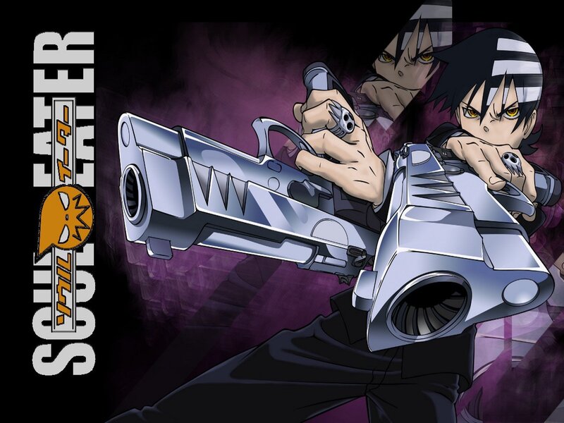 Anime Character with Guns — Purple, Dramatic
