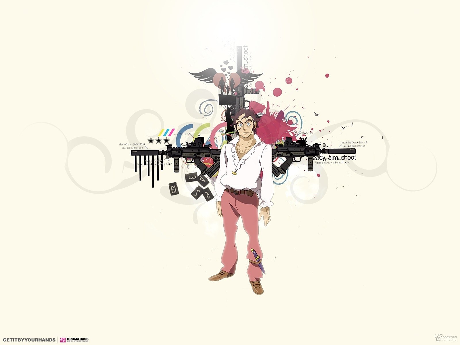 Anime character with guns