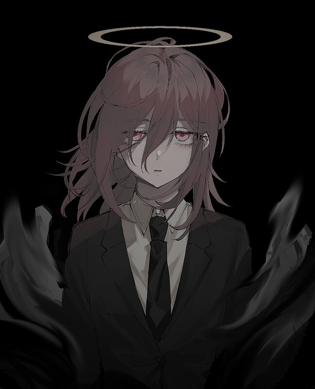 Anime Character with Halo — Black