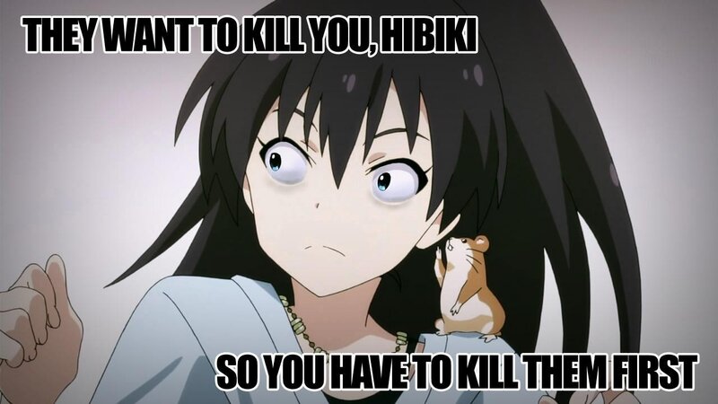 Anime character with hamster