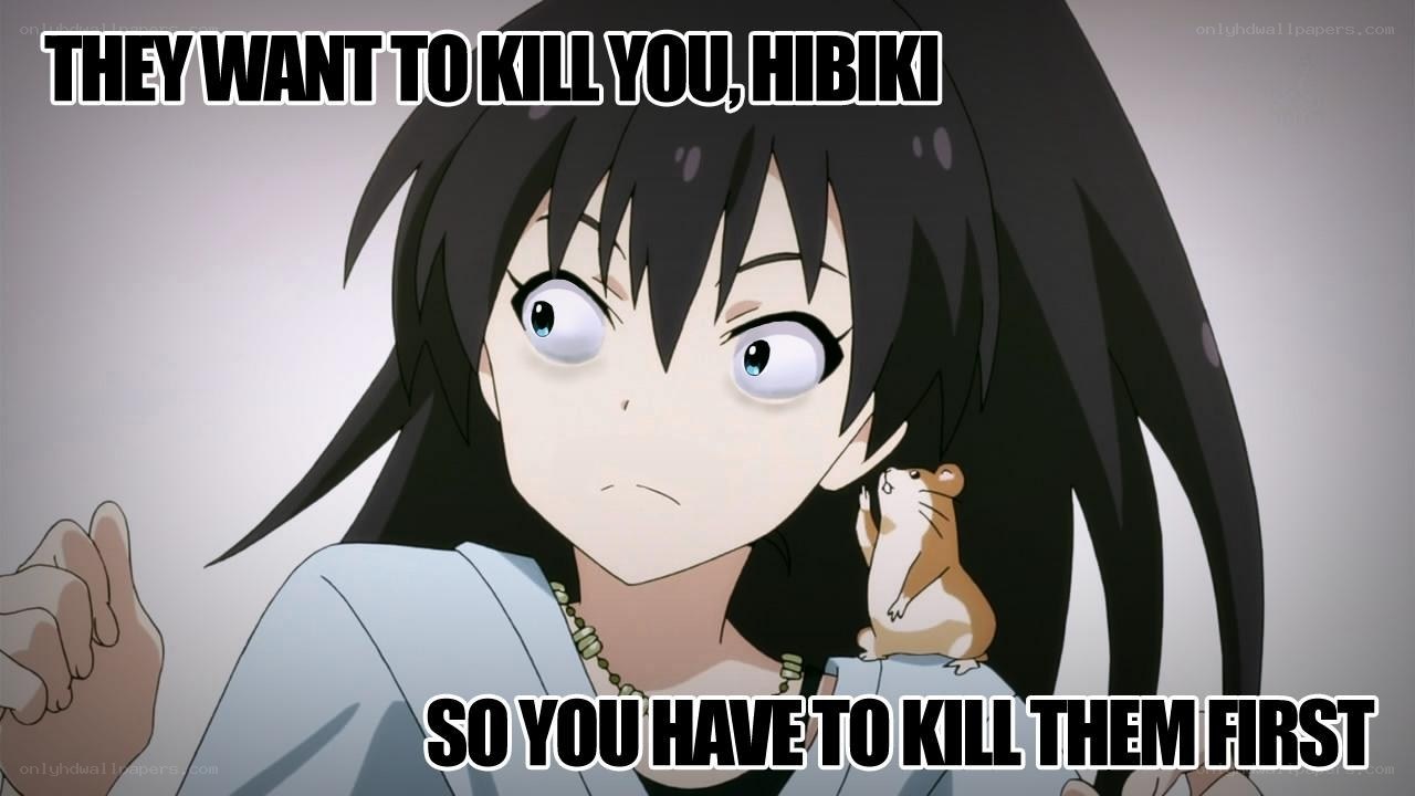Anime character with hamster