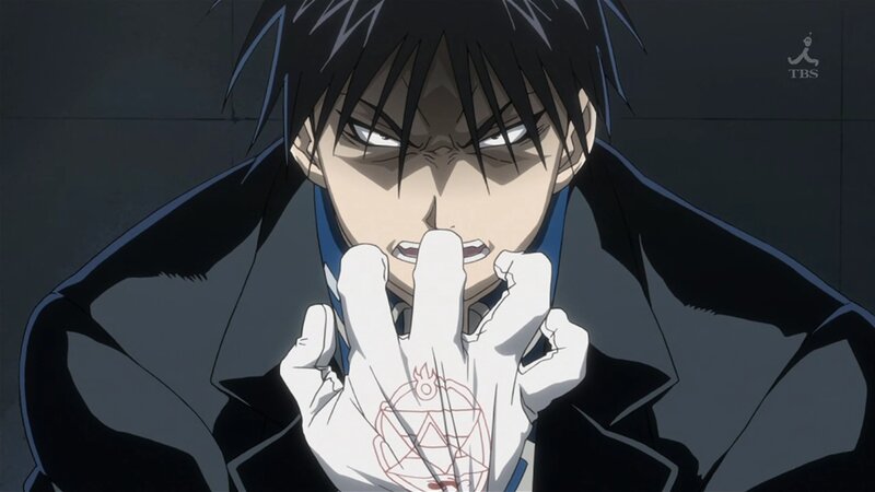 Anime Character with Hand — Black, Dramatic