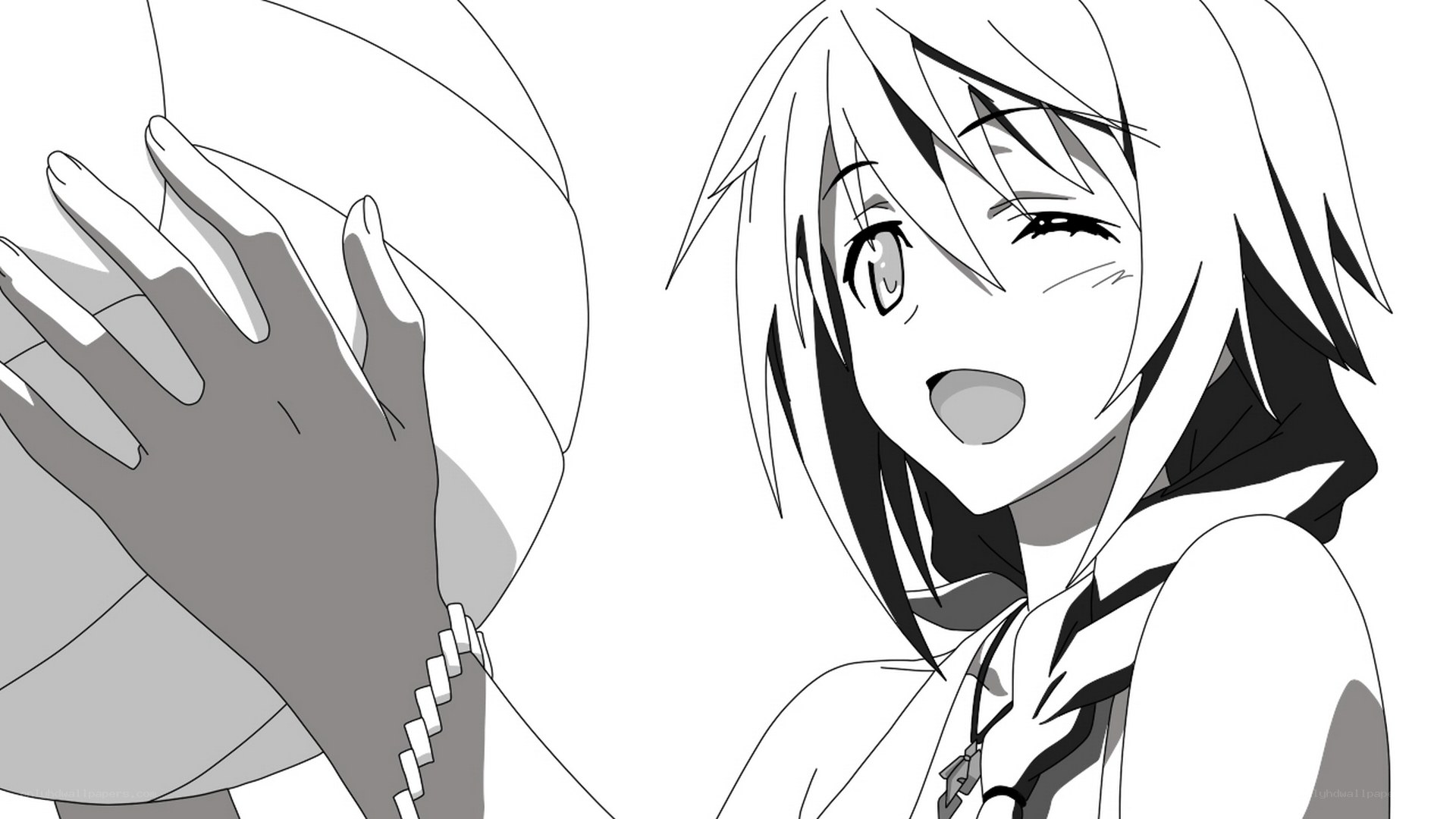 anime character with hand gesture