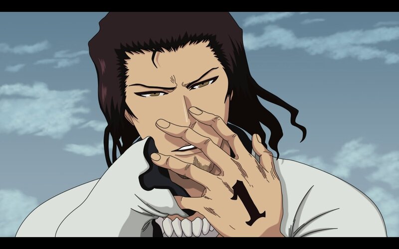 Anime Character with Hand on Face — Blue, Dramatic