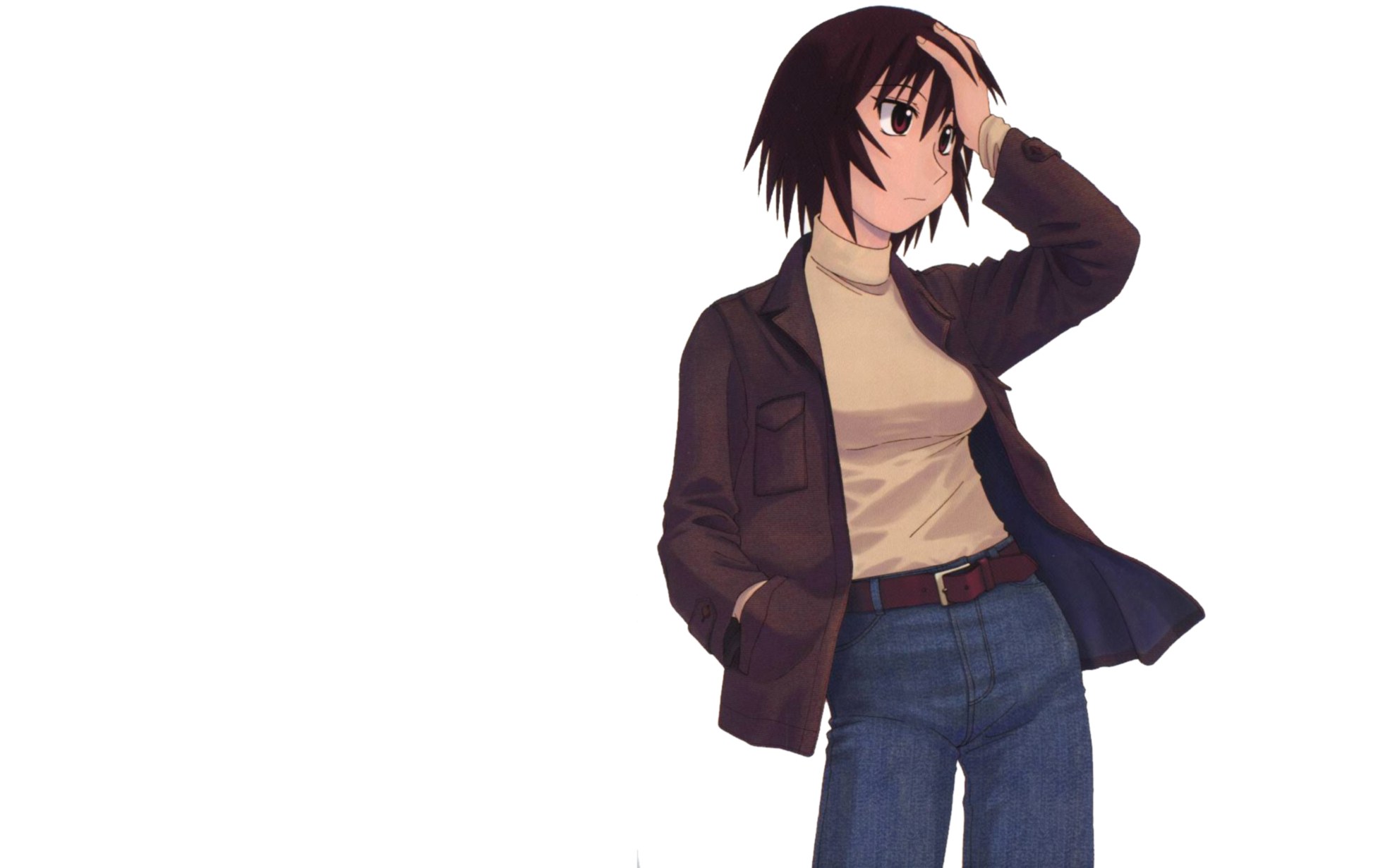 anime character with hand on head
