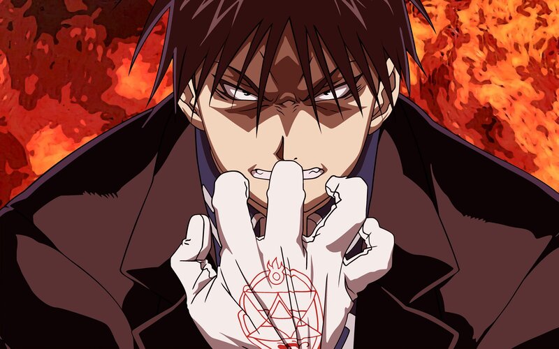 Anime Character with Hand — Red, Dramatic