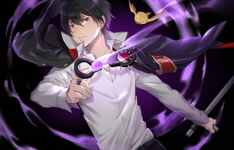 Anime Character with Handcuffs — Purple