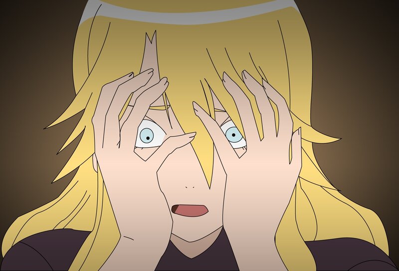 anime character with hands on face