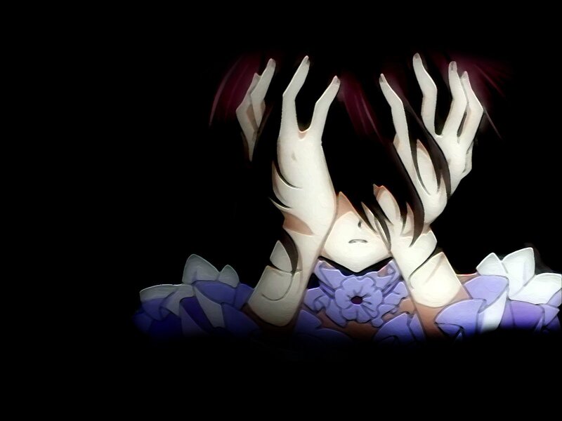 anime character with hands up