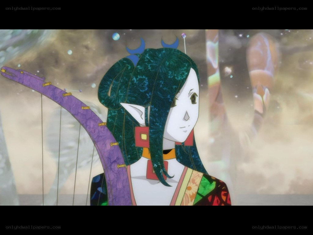 anime character with harp