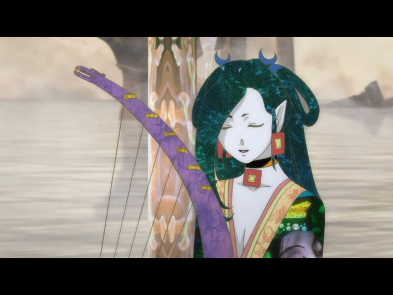 anime character with harp