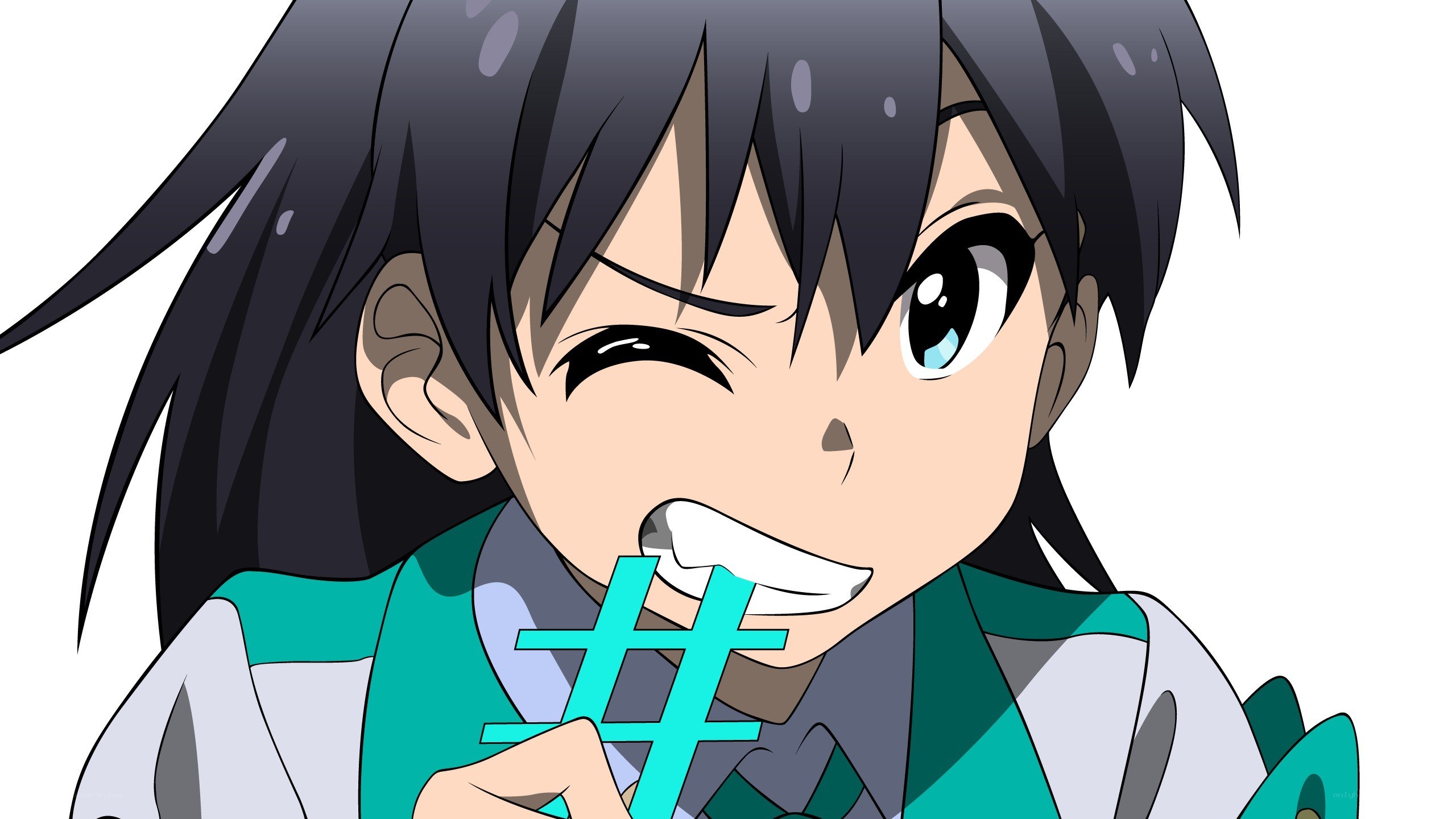 anime character with hashtag