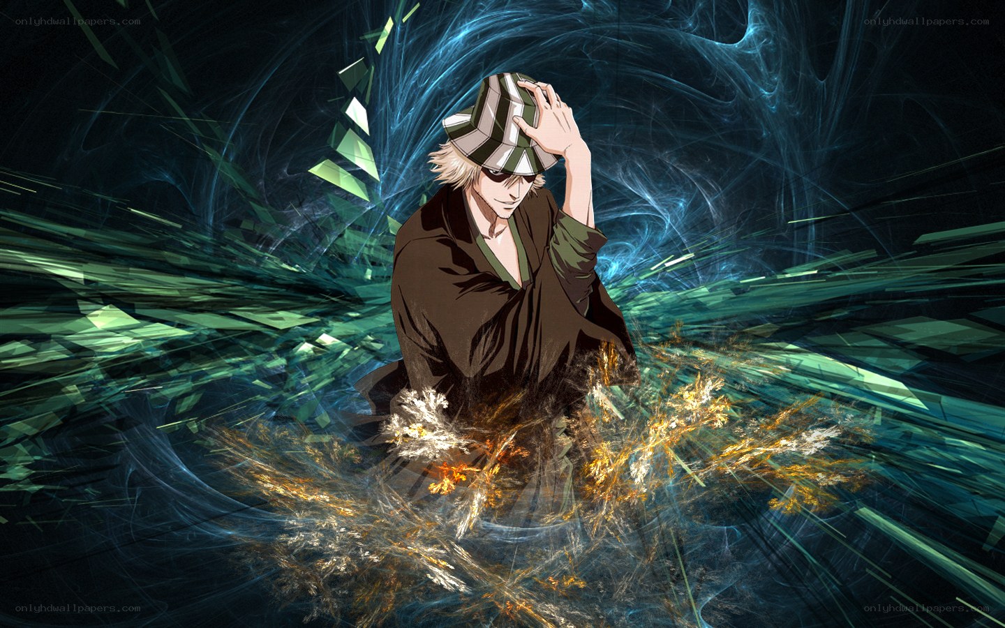 anime character with hat and energy