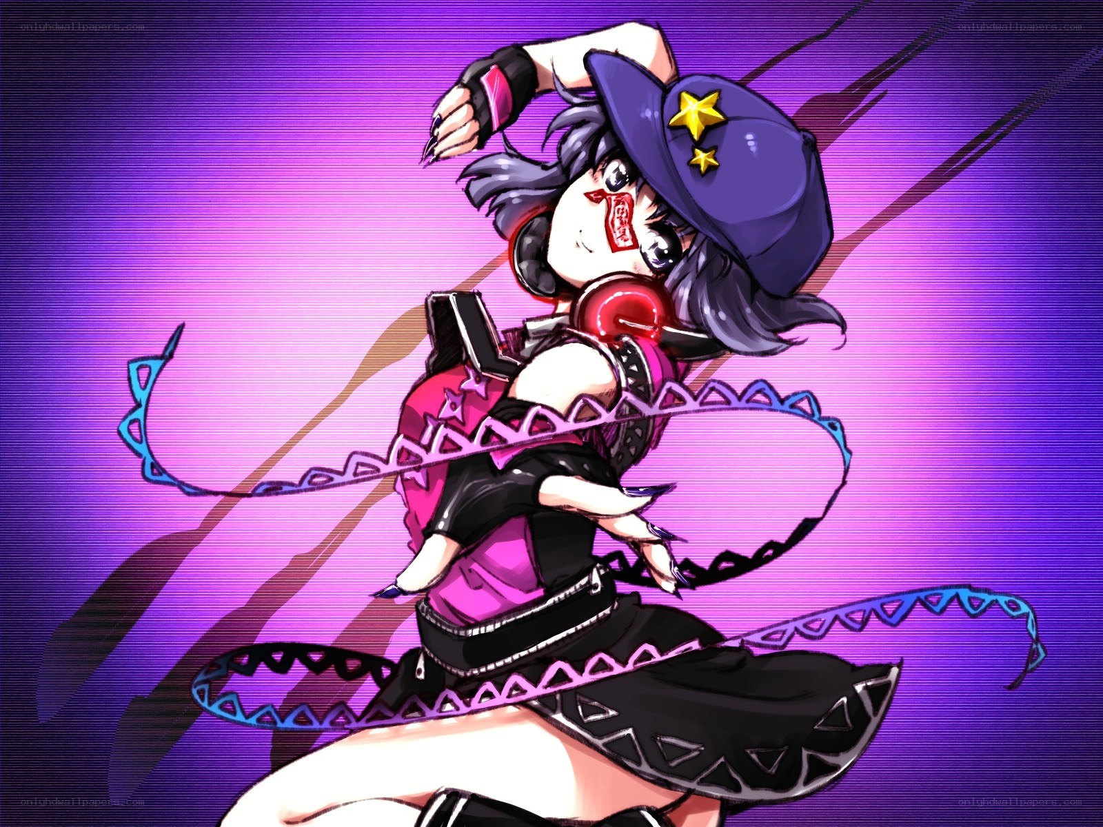 anime character with hat and whip