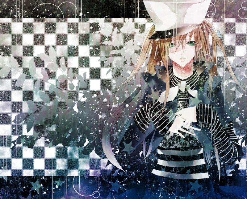 Anime Character with Hat — Black, Dramatic