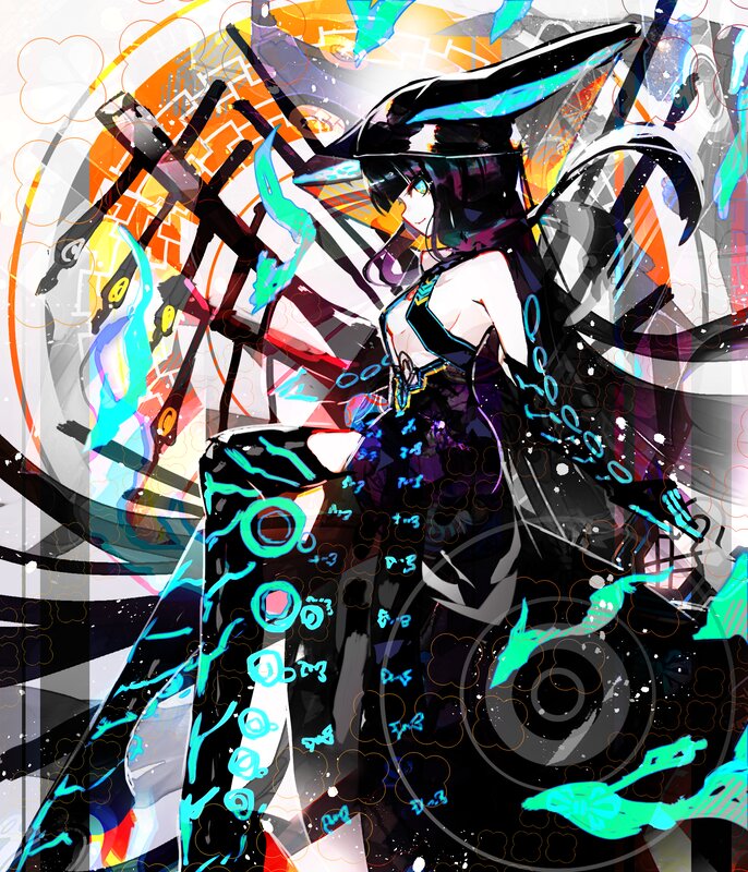 Anime Character with Hat — Black, Dynamic
