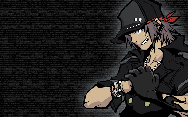 Anime Character with Hat — Black, Intense, Confident