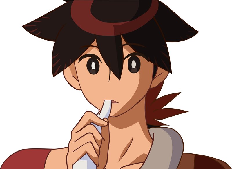 Anime Character with Hat — Brown, Neutral