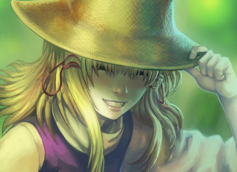 Anime Character with Hat — Green, Calm