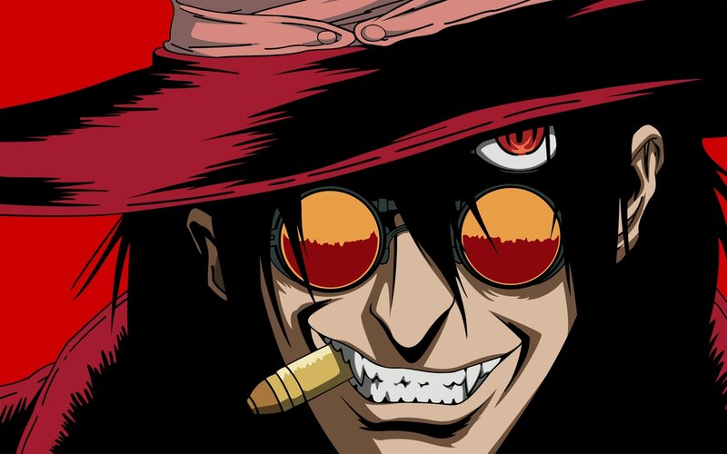 Anime Character with Hat — Red, Dramatic, Manga, Glasses, Cigar