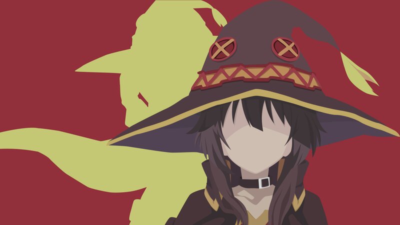 Anime Character with Hat — Red, Dramatic, Silhouette