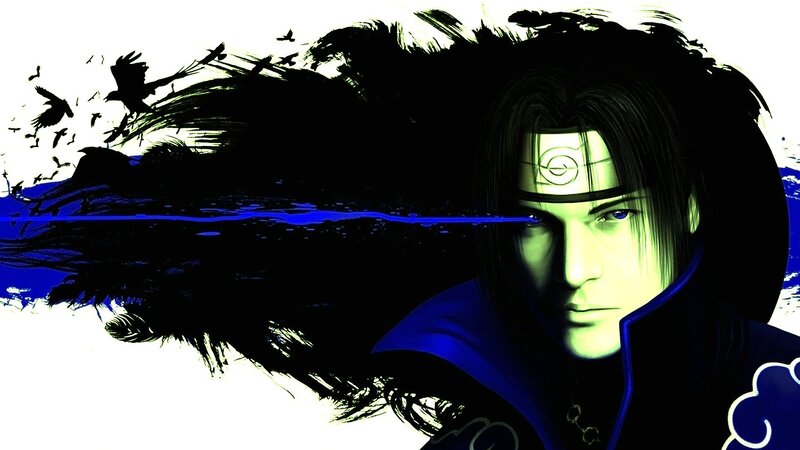 Anime Character with Headband — Black, Dramatic, Digital Art, Crows